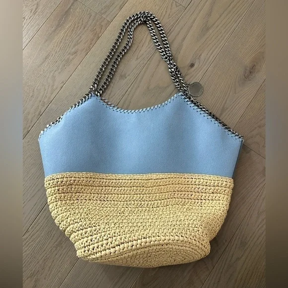Stella McCartney Falabella Rafia Tote Blue - Picture 4 of 9
